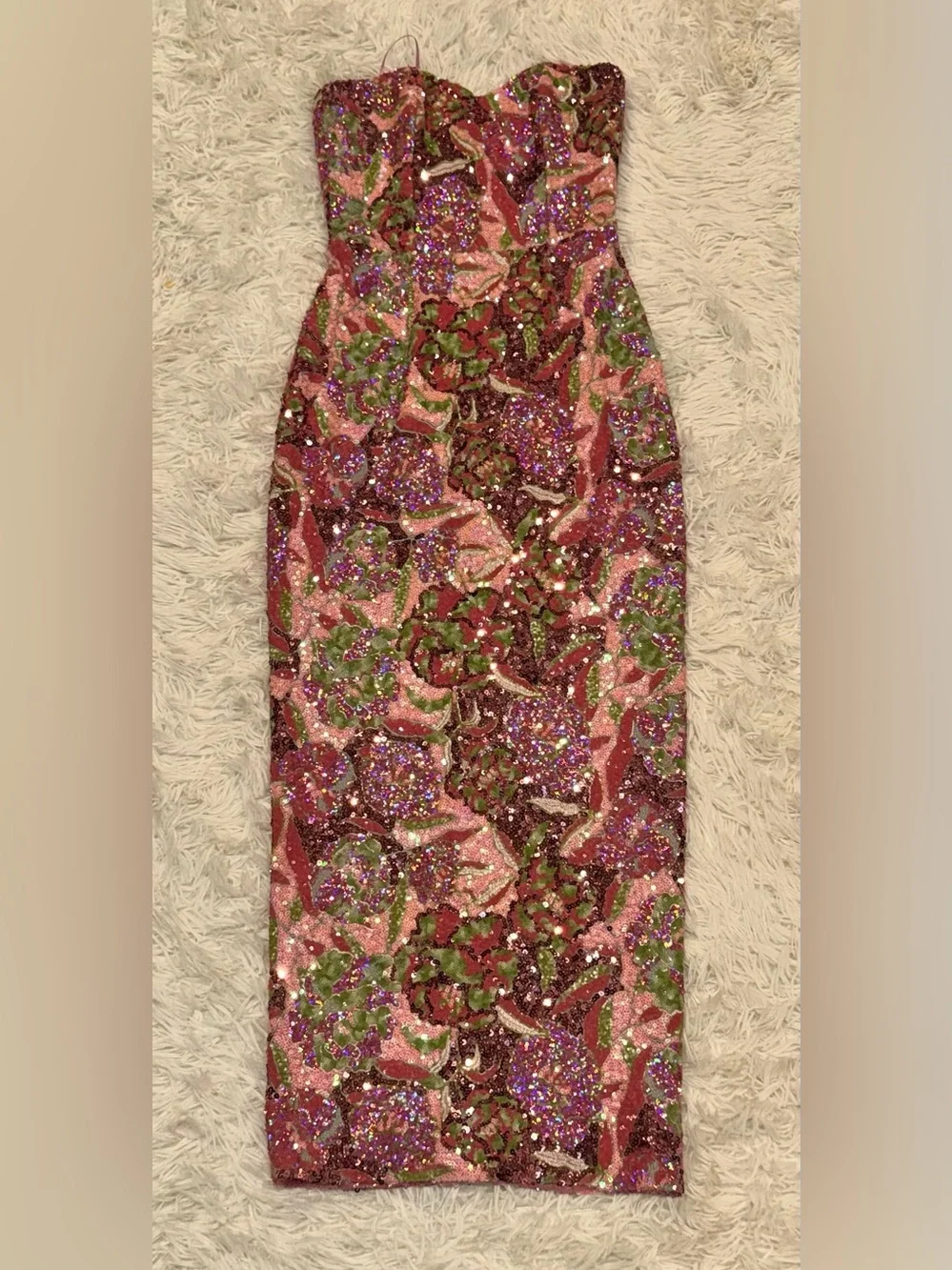 NEW Helsi Monique Strapless Sweetheart Sequin Maxi Dress Sz XS - Picture 3 of 7